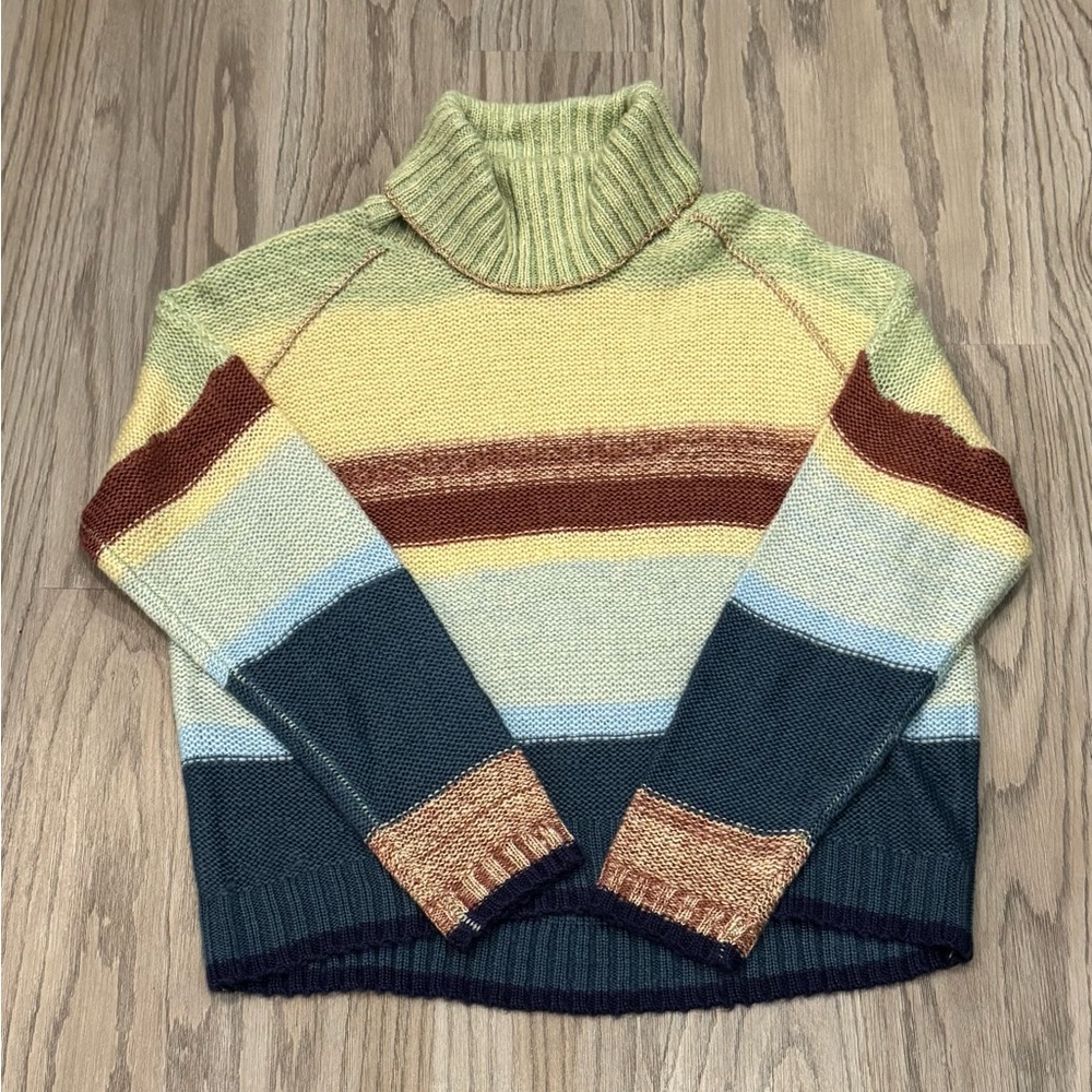Eesome striped turtleneck sweater chunky sweater top medium
